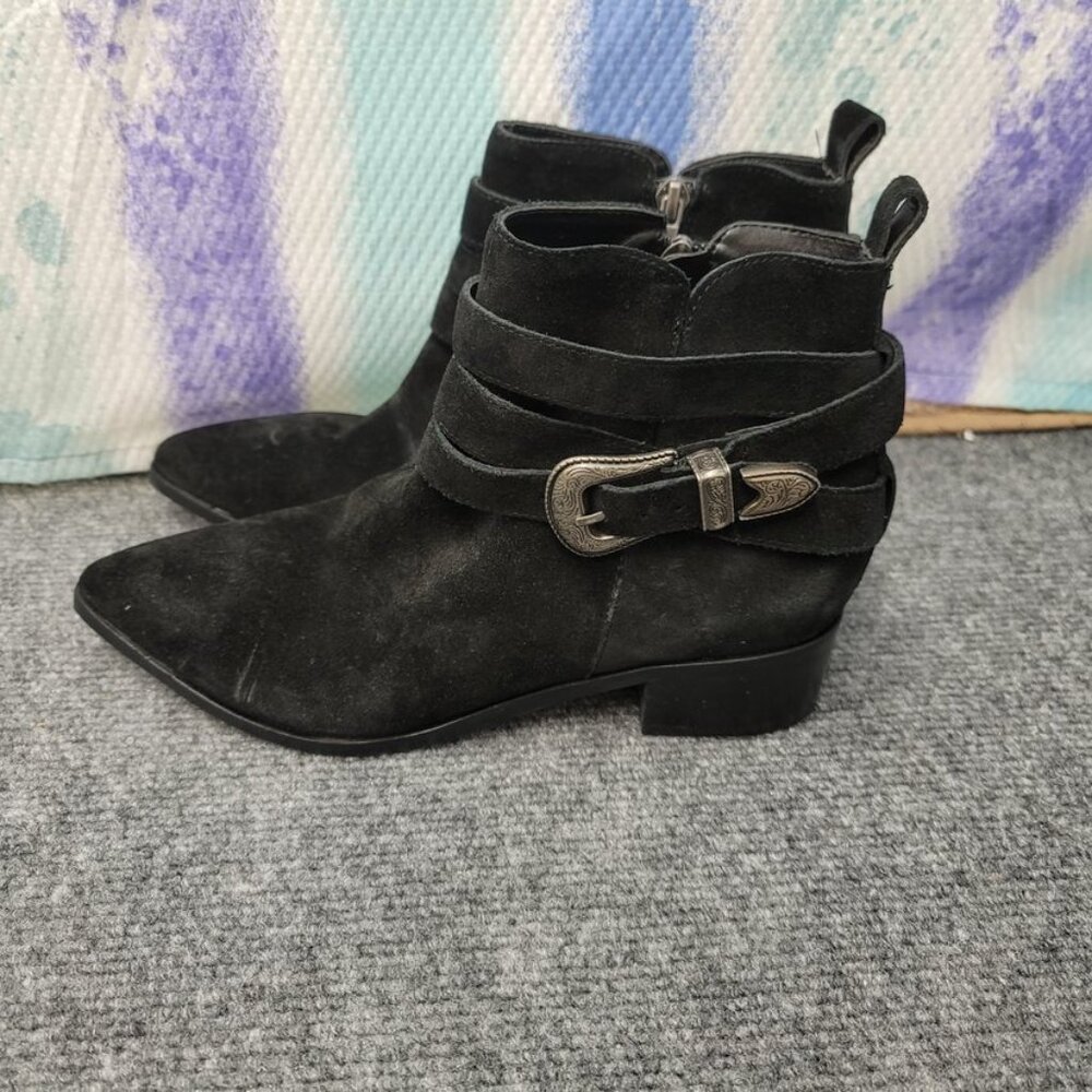 Marc Fisher Black Buckle Ankle Booties - Picture 3 of 4